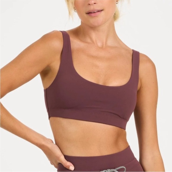 Vuori Daily Bra Medium Support Sports Bra in Fig - Picture 8 of 8